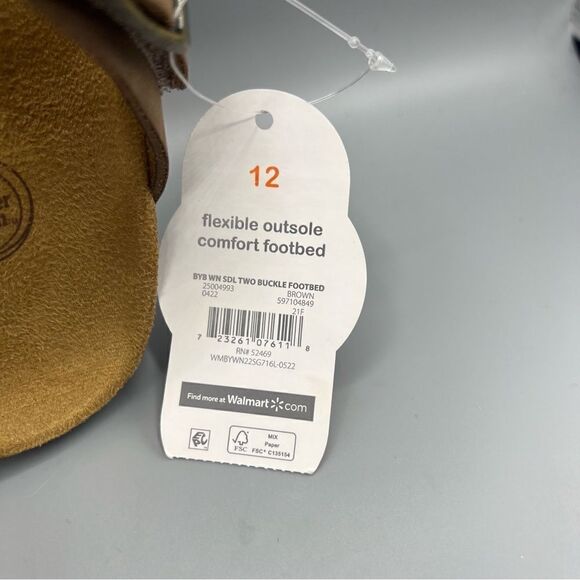 Wonder Nation Boys Two Buckle Slide On Sandals - Picture 5 of 6